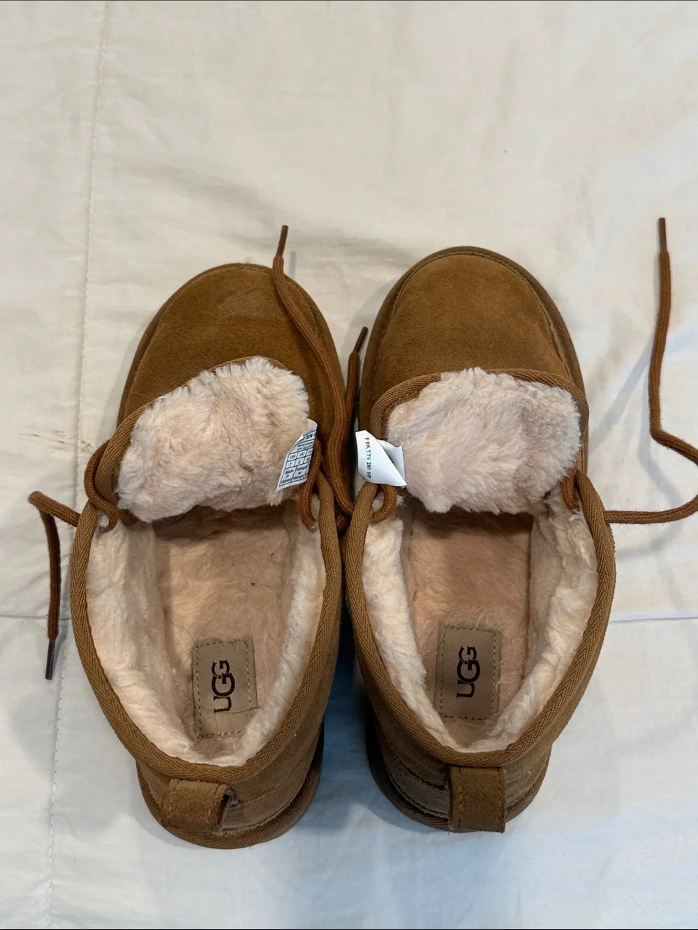 UGG Chestnut Suede Lace-Up Ankle Booties